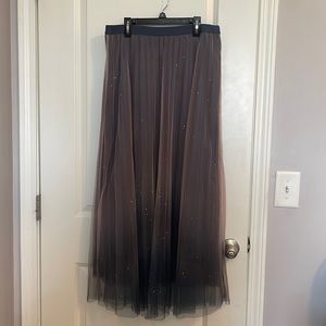 Midnight ombré tule floor length skirt